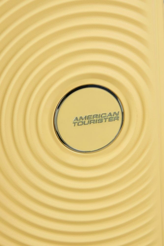 Валіза American Tourister SoundBox Mini із поліпропілену на 4-х колесах MG8*001 Pastel Yellow (екстра мала)