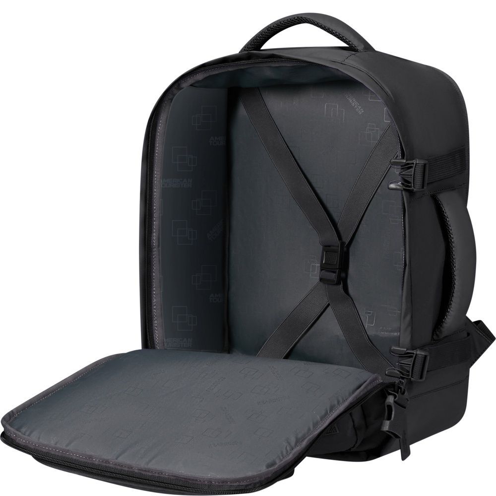 Рюкзак дорожный American Tourister Take2Cabin MS Puff для ручной клади в Wizz Air /Ryanair и ноутбуке до 15,6" 91G*020 Black Code