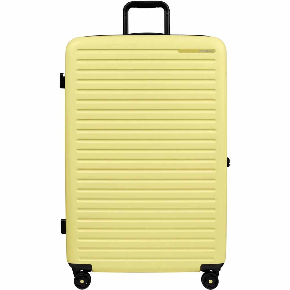 Suitcase Samsonite StackD made of Macrolon polycarbonate on 4 wheels KF1 * 004 Pastel Yellow (giant)