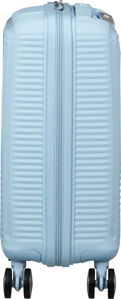 Suitcase American Tourister SoundBox Mini made of polypropylene on 4 wheels MG8*001 Pastel Blue (extra small)