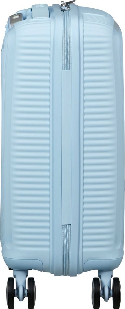 Suitcase American Tourister SoundBox Mini made of polypropylene on 4 wheels MG8*001 Pastel Blue (extra small)