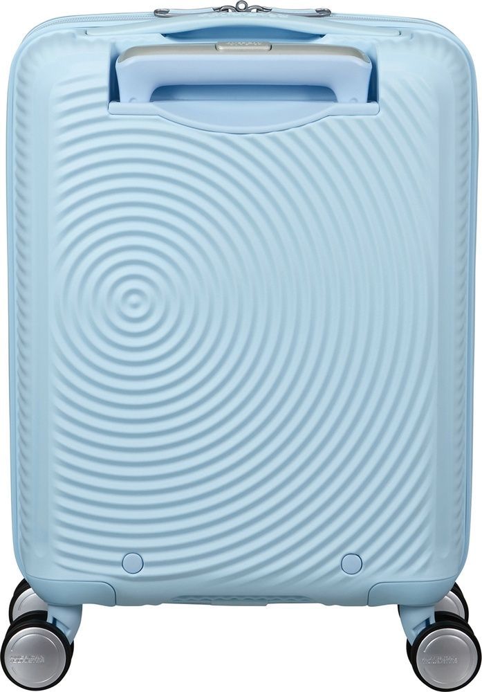 Suitcase American Tourister SoundBox Mini made of polypropylene on 4 wheels MG8*001 Pastel Blue (extra small)