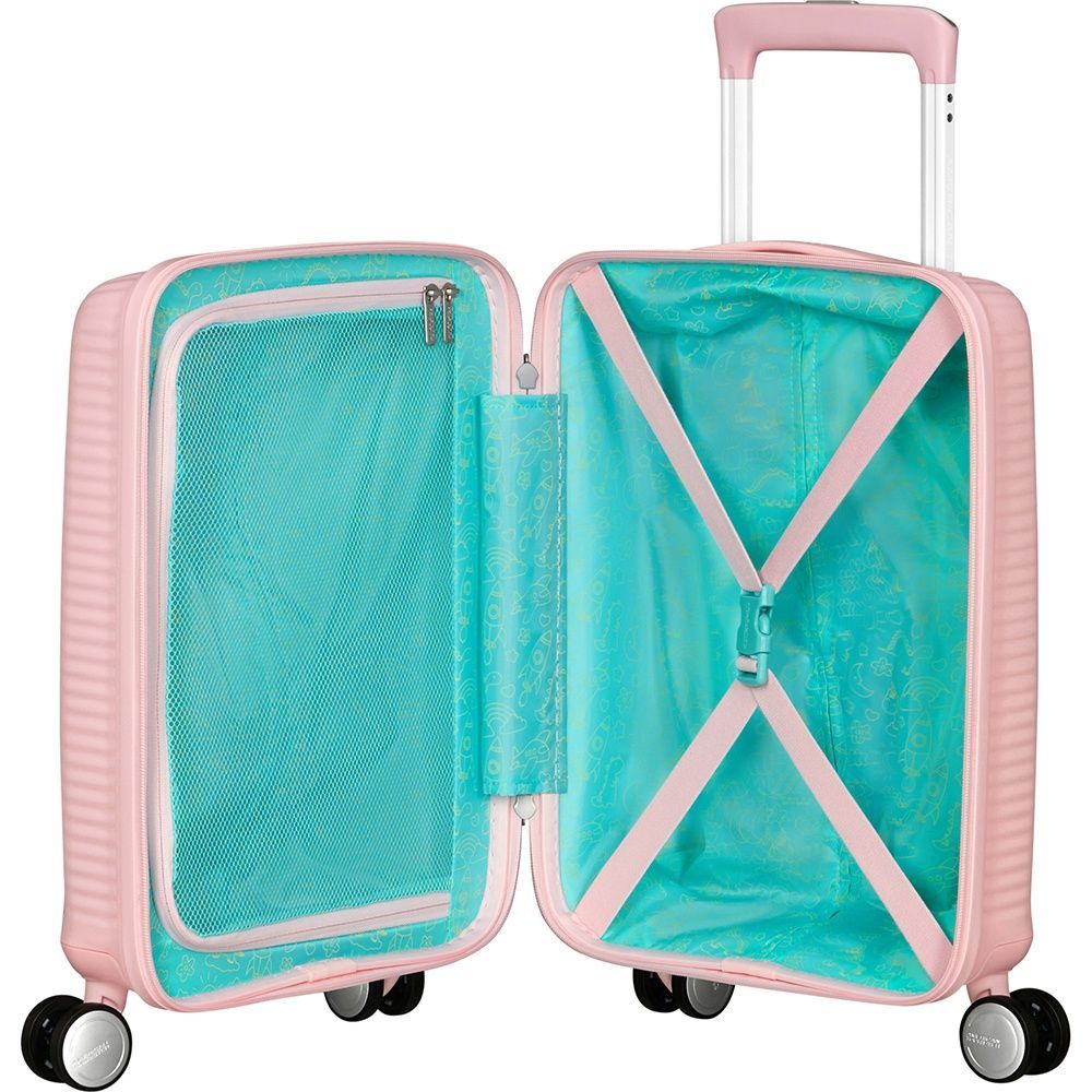 Suitcase American Tourister SoundBox Mini made of polypropylene on 4 wheels MG8*001 Pastel Pink (extra small)