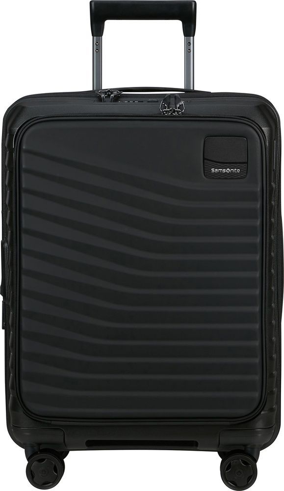 Suitcase Samsonite Intuo with laptop compartment up to 15.6" made of polypropylene on 4 wheels KL9*005 Black (small)