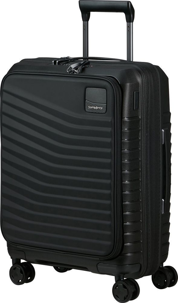 Suitcase Samsonite Intuo with laptop compartment up to 15.6" made of polypropylene on 4 wheels KL9*005 Black (small)