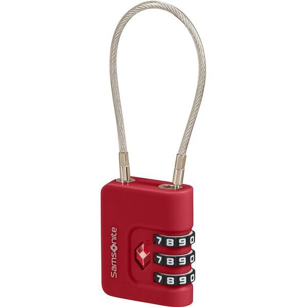 Навесной кодовый замок Samsonite TA Revolution с системой TSA Cablelock 3 DIAL KR7*008;00 Red