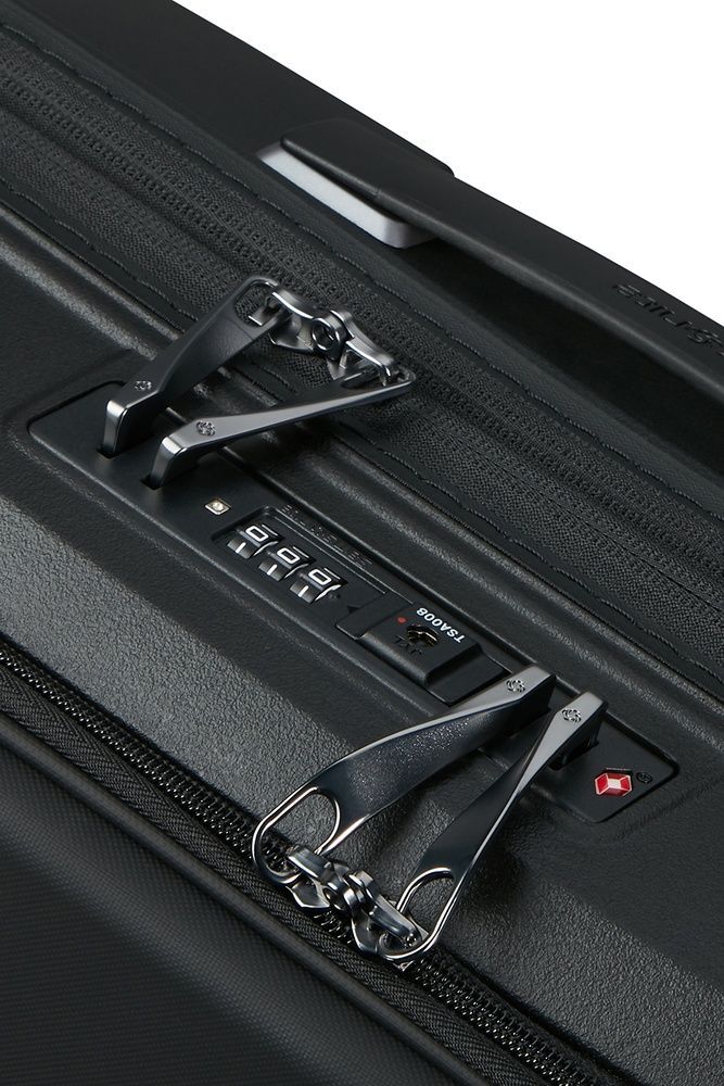 Suitcase Samsonite Intuo with laptop compartment up to 15.6" made of polypropylene on 4 wheels KL9*005 Black (small)