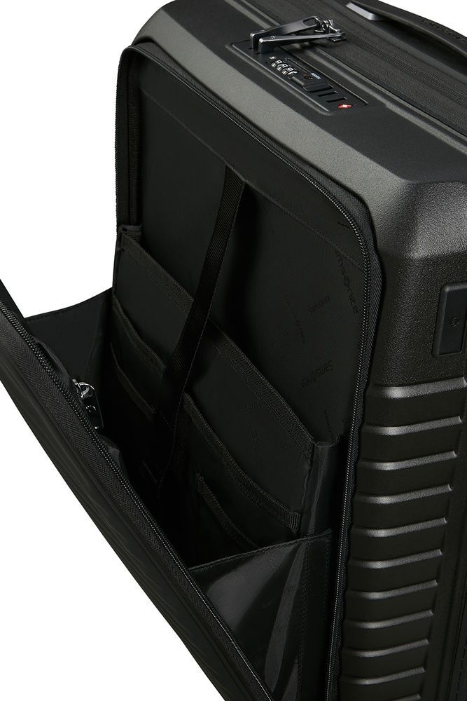Suitcase Samsonite Intuo with laptop compartment up to 15.6" made of polypropylene on 4 wheels KL9*005 Black (small)