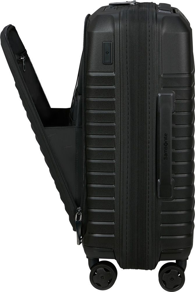 Suitcase Samsonite Intuo with laptop compartment up to 15.6" made of polypropylene on 4 wheels KL9*005 Black (small)
