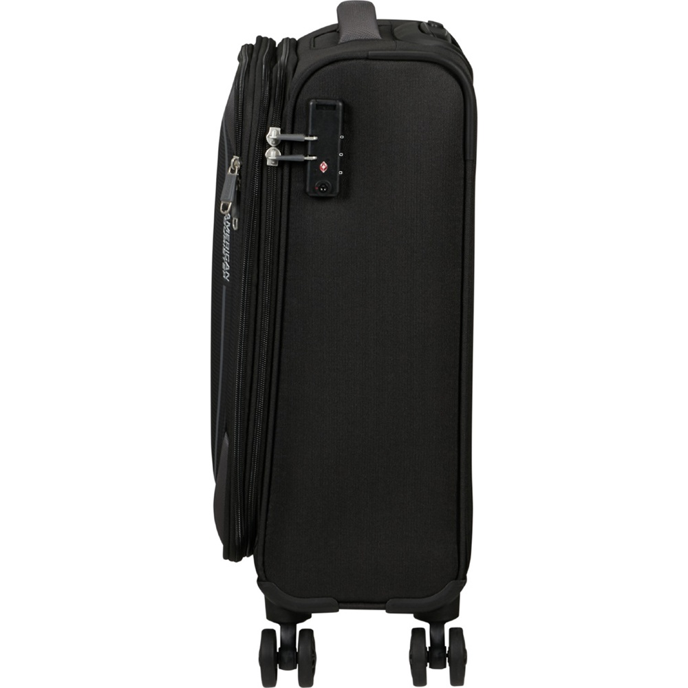Suitcase American Tourister Pulsonic textile on 4 wheels MD6*001;09 Asphalt Black (small)
