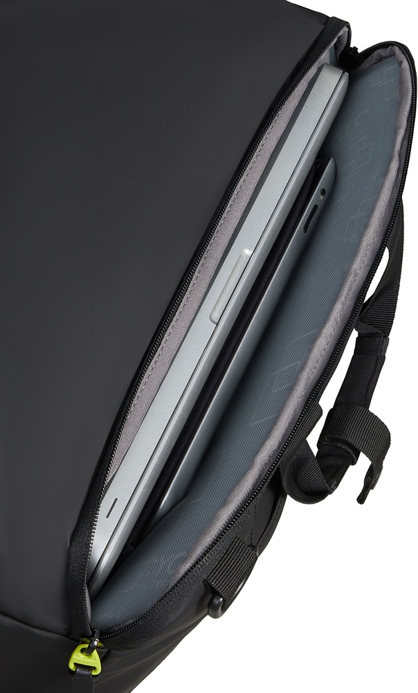 Дорожная сумка-рюкзак American Tourister StreetHero текстильная с пропиткой от влаги ME2*105 LMTD Black/Lime (малая)