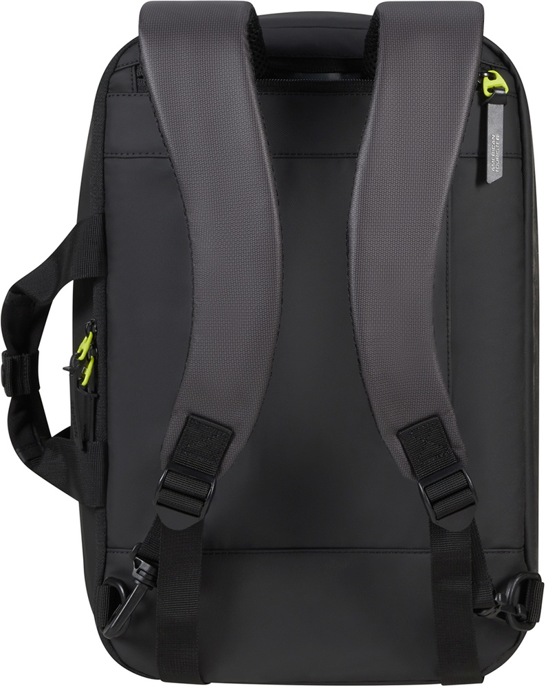 Дорожная сумка-рюкзак American Tourister StreetHero текстильная с пропиткой от влаги ME2*105 LMTD Black/Lime (малая)