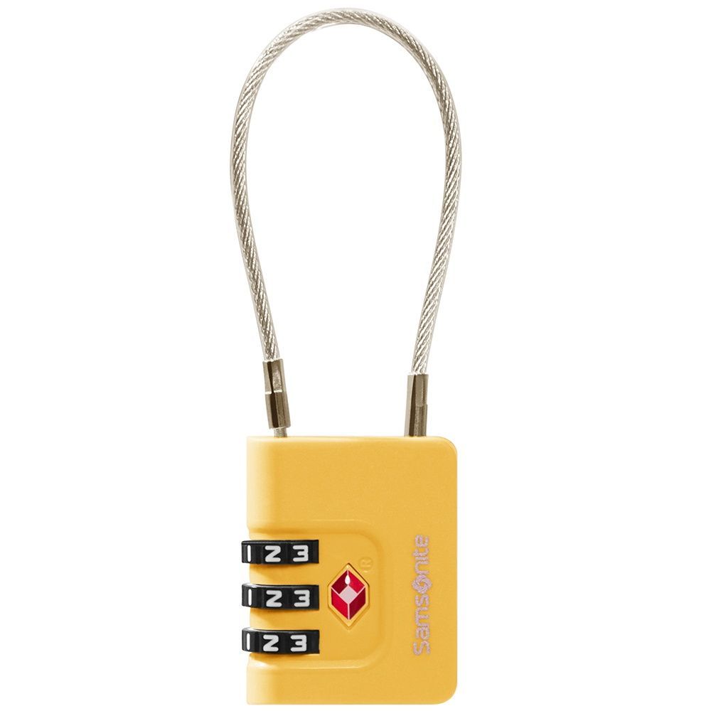 Padlock with Samsonite TA Revolution TSA Cablelock 3 DIAL KR7*008;06 Yellow