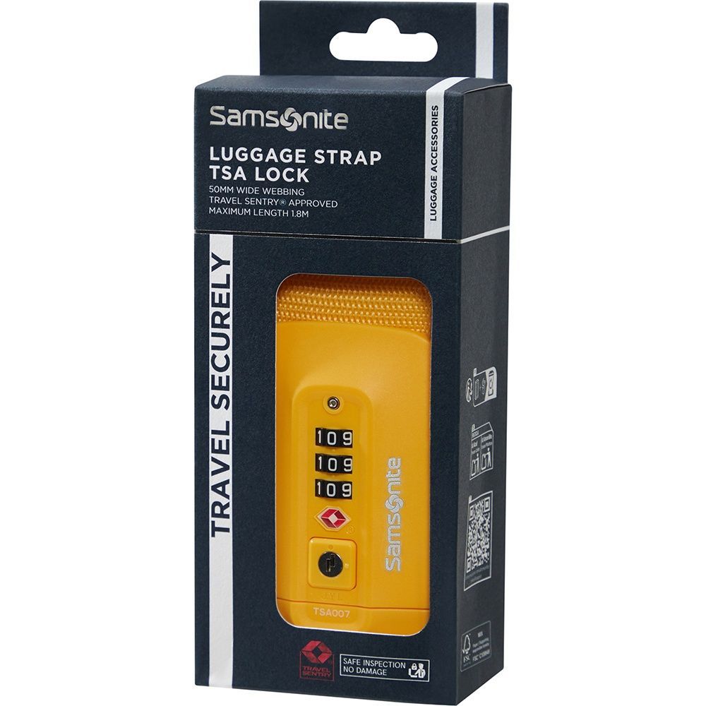 Luggage strap Samsonite Ta Revolution with combination lock with TSA system KR7*018;06 Yellow