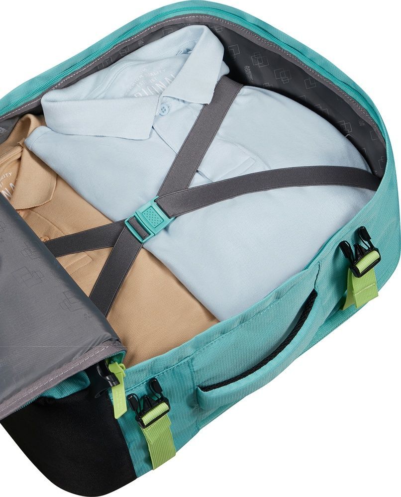 Рюкзак дорожный American Tourister Take2Cabin M с отделением для ноутбука до 15,6" 91G*005 Dusty Turquoise/Lime