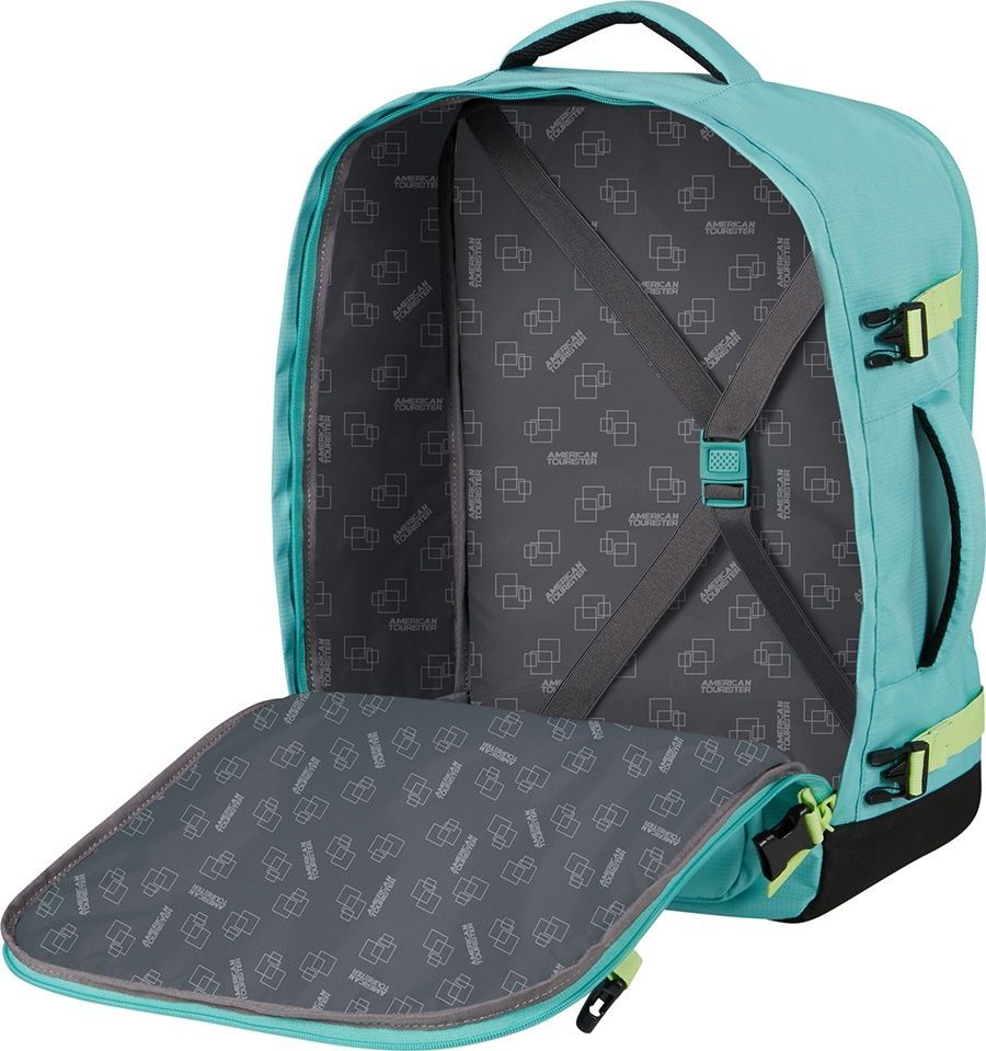 Рюкзак дорожный American Tourister Take2Cabin M с отделением для ноутбука до 15,6" 91G*005 Dusty Turquoise/Lime