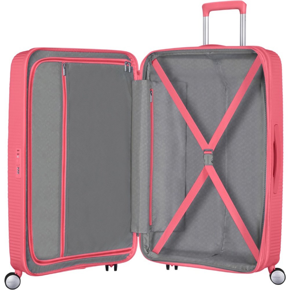 Suitcase American Tourister Soundbox made of polypropylene on 4 wheels 32G*003 Sun Kissed Coral (large)