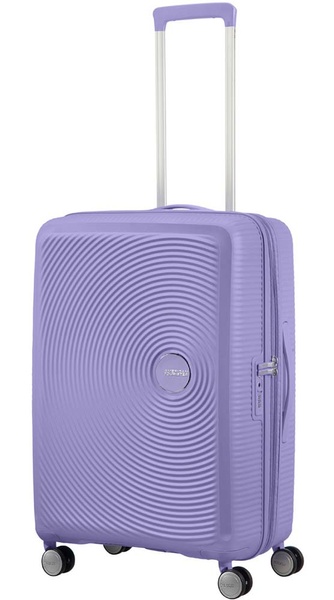 Suitcase American Tourister Soundbox made of polypropylene on 4 wheels 32G*002 Lavender (medium)
