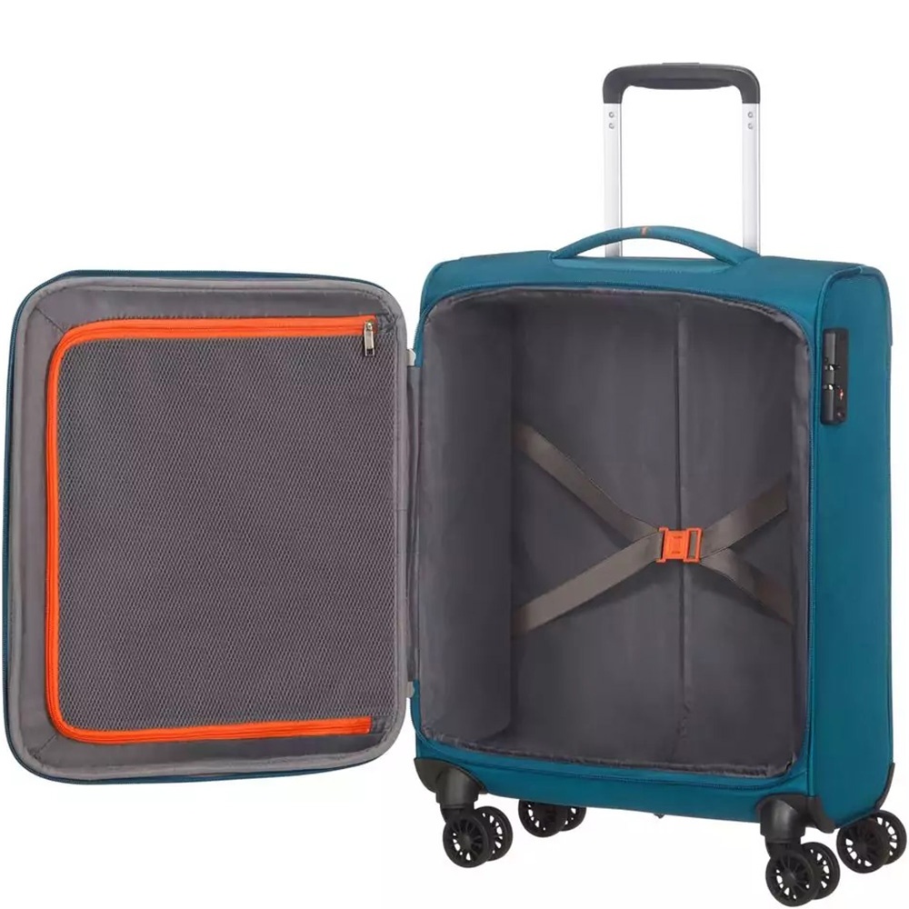 Suitcase American Tourister Crosstrack textile on 4 wheels MA3*002 Navy/Orange (small)