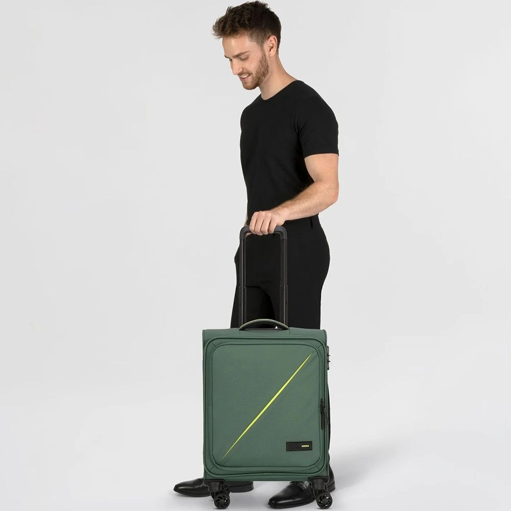 Валіза American Tourister Take2Cabin текстильна на 4-х колесах 91G*008 Dark Forest (мала)