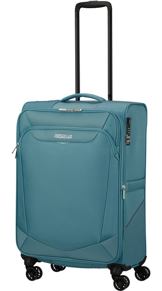 Чемодан American Tourister Summerride текстильный на 4-х колесах ME7*005;01 Breeze Blue (средний)