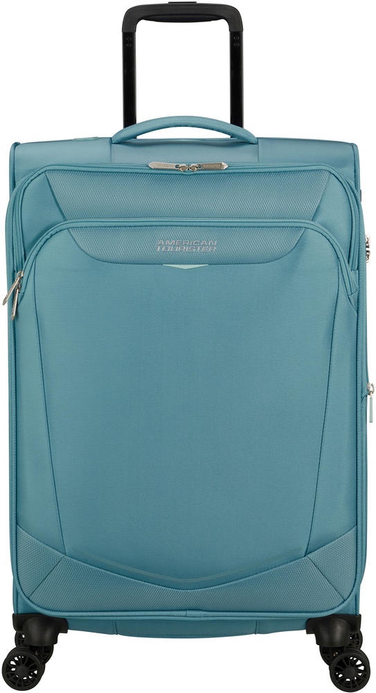 Чемодан American Tourister Summerride текстильный на 4-х колесах ME7*005;01 Breeze Blue (средний)