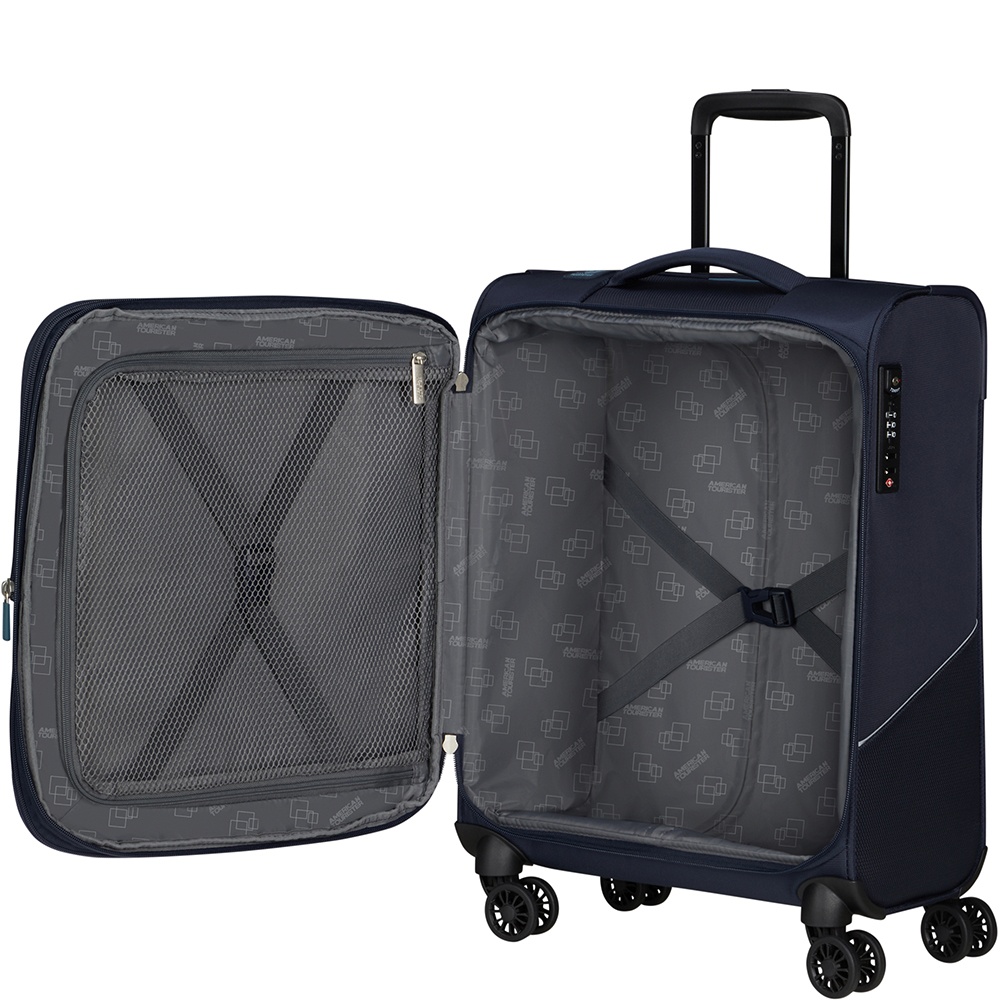 Чемодан American Tourister Summerride текстильный на 4-х колесах ME7*004;41 Navy (малый)