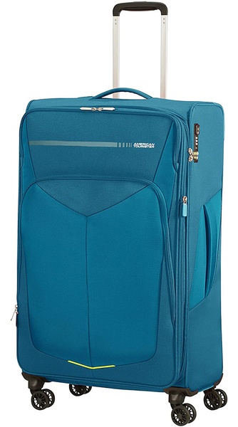 Suitcase American Tourister SummerFunk textile on 4 wheels 78G*005 Teal (big)