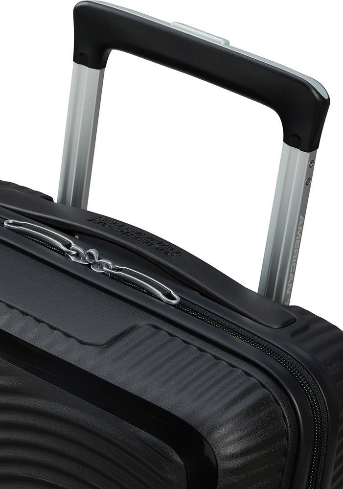Suitcase American Tourister SoundBox Mini made of polypropylene on 4 wheels MG8*001 Bass Black (extra small)