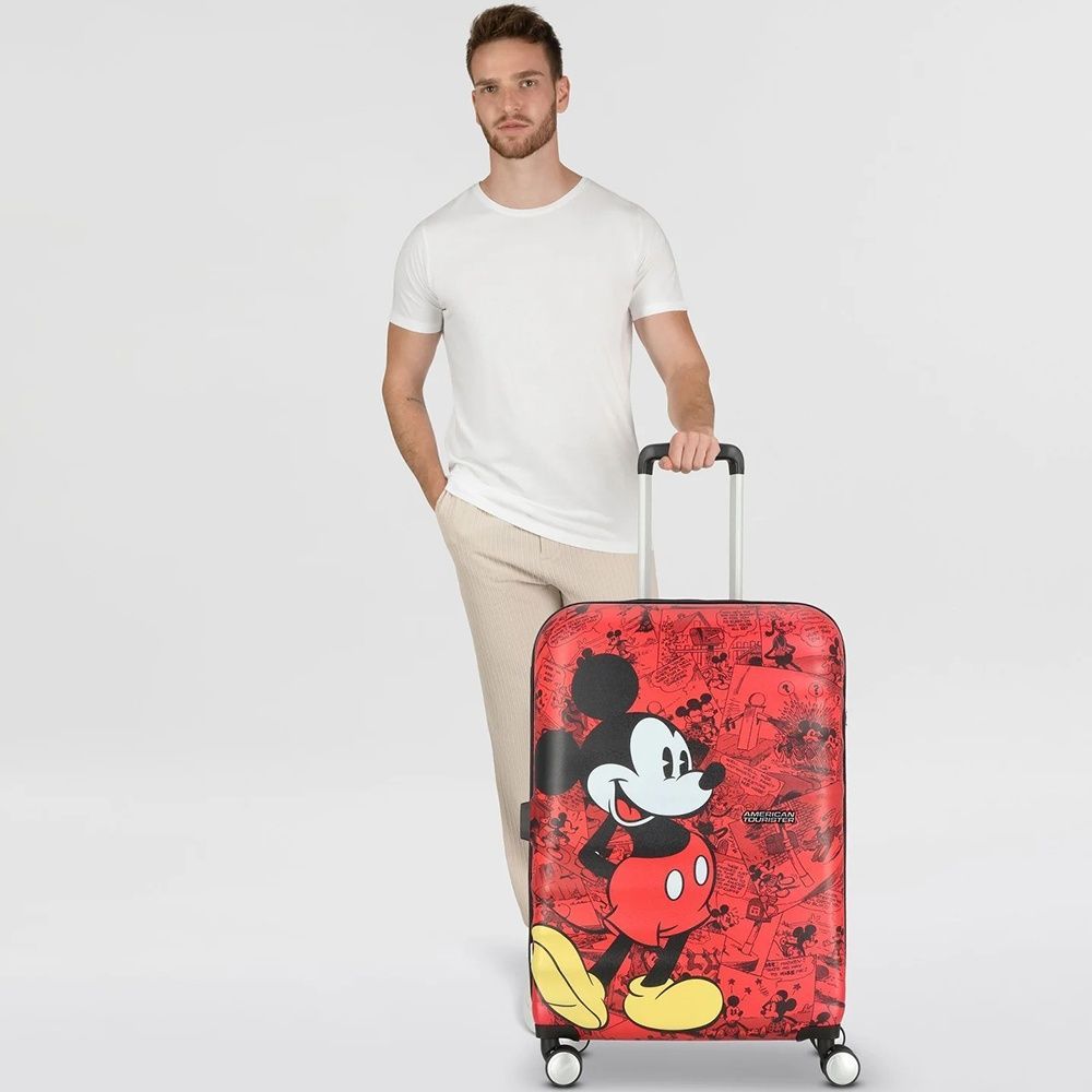 Валіза American Tourister Wavebreaker Disney з ABS пластику на 4-х колесах 31C*004 Mickey Comics Red (середня)