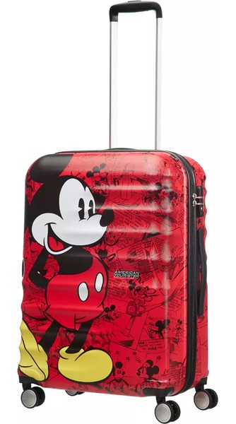 Suitcase American Tourister Wavebreaker Disney made of ABS plastic on 4 wheels 31C*004 Mickey Comics Red (medium)