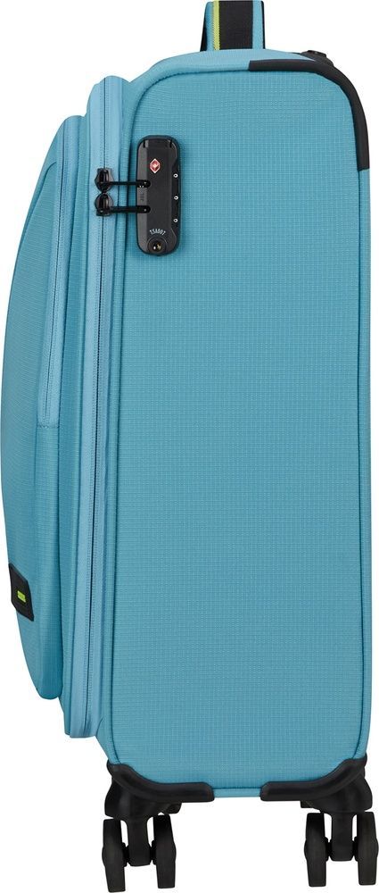 Чемодан American Tourister Take2Cabin текстильный на 4-х колесах 91G*008 Breeze Blue (малый)