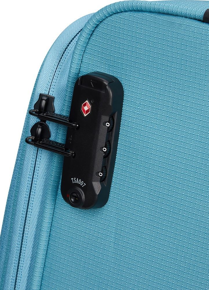 Чемодан American Tourister Take2Cabin текстильный на 4-х колесах 91G*008 Breeze Blue (малый)